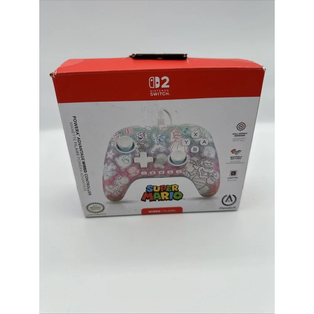 Nintendo Switch 2 PowerA Advantage Wired Controller Super Mario Mushroom Kingdom